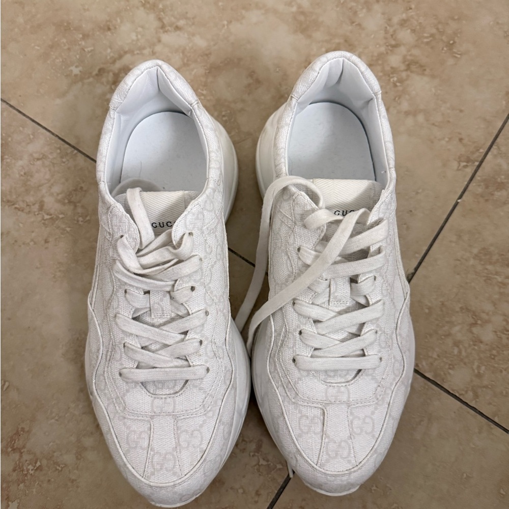 Gucci Ivory Lace-Up Sneakers